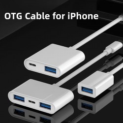 8Pins OTG Adapter For Lighting And USB Drive,OTG Cable For IPhone  USB Camera Adapter Micro SD Memory Card Reader,MIDI Keyboard,Mouse,USB Female OTG Reader Connector Phone Cable Cord