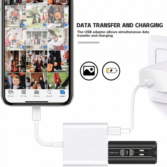 8Pins OTG Adapter For Lighting And USB Drive,OTG Cable For IPhone  USB Camera Adapter Micro SD Memory Card Reader,MIDI Keyboard,Mouse,USB Female OTG Reader Connector Phone Cable Cord